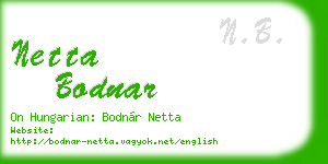 netta bodnar business card