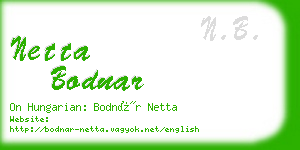 netta bodnar business card
